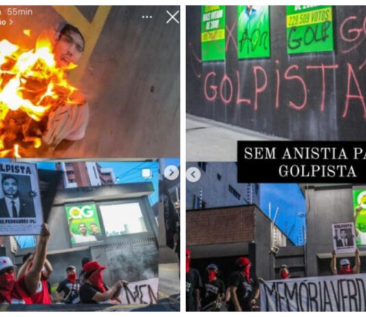Movimento de extrema esquerda vandaliza gabinete do deputado André Fernandes no Ceará