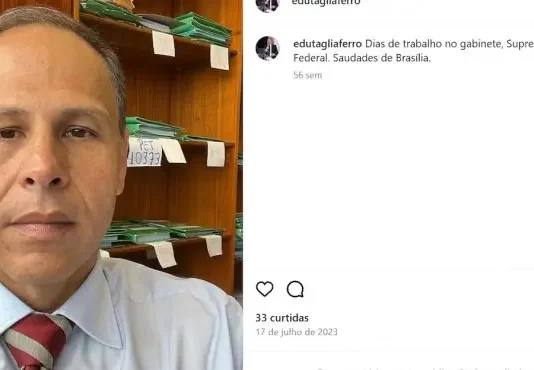 Perito do TSE postou foto ao lado de pilha de processos sigilosos no gabinete de Moraes no STF