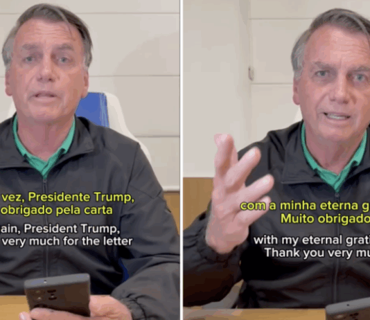 Bolsonaro agradece carta de Trump e volta a falar em perseguição