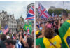 Encontro histórico: manifestantes brasileiros do 07 de setembro no Reino Unido se unem a britânicos pró-Israel.
