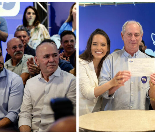 Em evento de filiação ao PSDB, Ciro Gomes faz elogios publicos a André Fernandes, Alcides e Capitão Wagner.