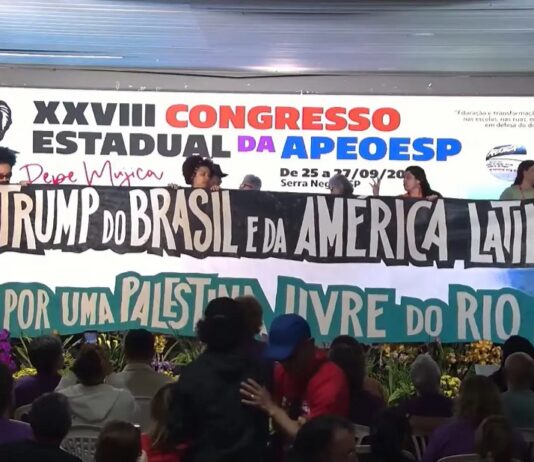 Sindicato dos Professores de São Paulo faz ato contra existência de Israel