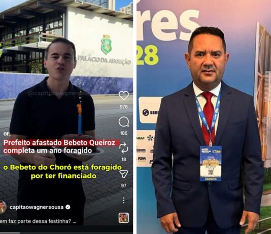 “Por que Elmano tem tanto medo de ver Bebeto preso?” Questiona Cap. Wagner após completar 1 ano do ex-prefeito do Choró foragido.