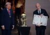 Trump recebe o Prêmio da Paz da Fifa durante o sorteio da Copa