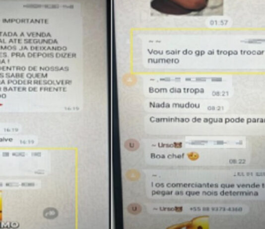 Mensagens confirmam que comerciante deixou Sobral após CV extorquir distribuidoras de água.