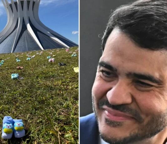Centenas de sapatinhos de bebê são expostos em protesto contra indicação de Messias ao STF