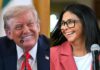 Trump retira sanções de Delcy Rodríguez em nova aproximação com regime da Venezuela