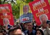 Portugueses e brasileiros protestam contra Lula em Lisboa