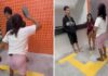 Jovem flagrado com drogas leva chineladas da mãe ao sair da delegacia em Camocim