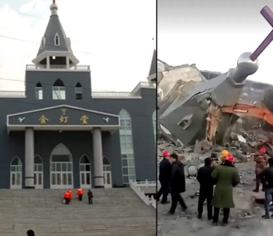 China demole igreja protestante e prende centenas de fiéis