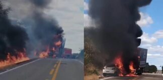 Casal morre carbonizado na mesma rodovia de acidente com atletas de basquete no Ceará