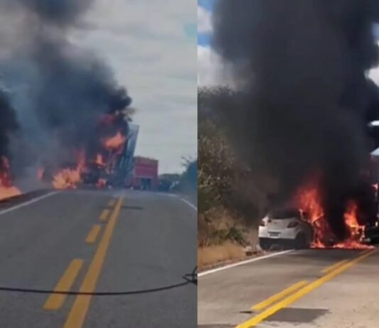 Casal morre carbonizado na mesma rodovia de acidente com atletas de basquete no Ceará
