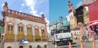 Casarão histórico desaba no Centro de Maranguape após embargo de obra de demolição