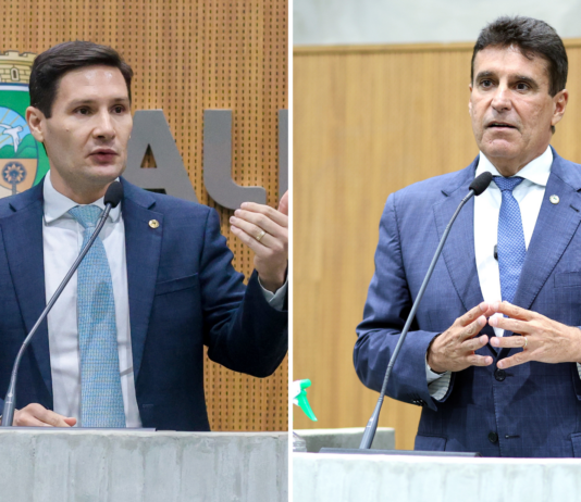 Deputados líderes do governo do PT discutem no palco em evento com Elmano em Iguatu