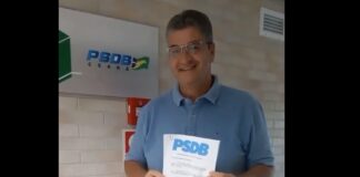 Ex-vereador Sidney Brasil vai à sede estadual do PSDB para garantir ida de Ciro Gomes a Aracoiaba.
