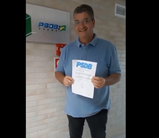 Ex-vereador Sidney Brasil vai à sede estadual do PSDB para garantir ida de Ciro Gomes a Aracoiaba.