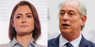 Michelle Bolsonaro volta a criticar Ciro Gomes após ele dizer seu possível apoio à presidente.