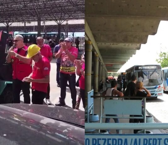 Greve de ônibus em Fortaleza: Sintro faz paralisação no Terminal do Antônio Bezerra