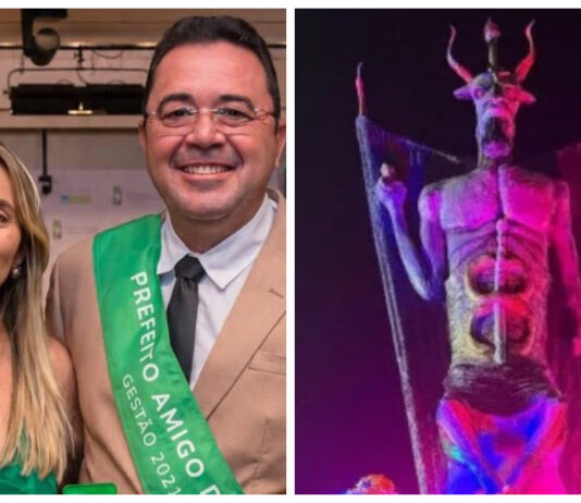 Após repercussão negativa e com mulher como candidata a deputada estadual, prefeito do PT em São Gonçalo do Amarante diz que estátua do diabo não foi autorizada.