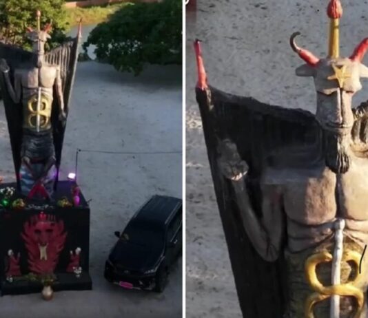 Feiticeira gasta R$ 100 mil em estátua do Diabo no Ceará