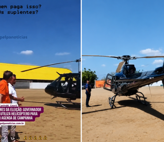 Jornal denúncia que governador Elmano usa helicóptero de empreiteira envolvida em denúncia de desvio de dinheiro