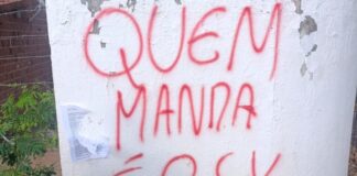 Muro próximo a escola em Sobral é alvo de pichação: “quem manda aqui é o CV”