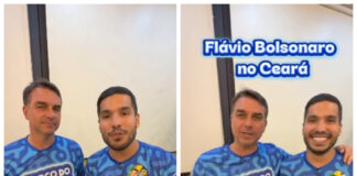 Ao lado de André Fernandes, Flávio Bolsonaro confirma vinda para Fortaleza no dia 19 de setembro.