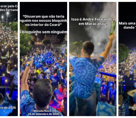Bloco do 22, liderado por André Fernandes, reúne milhares de pessoas na capital e no interior do Ceará contra o PT.