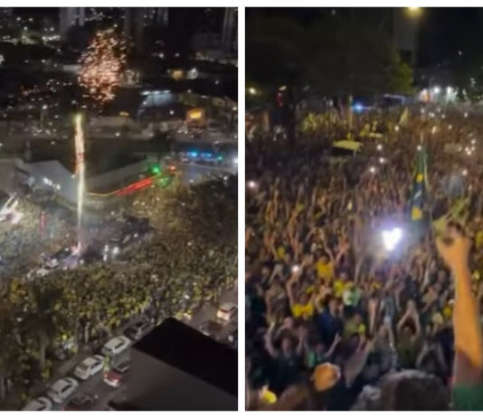 Flavio Bolsonaro e Nikolas reúnem multidão em Minas Gerais.