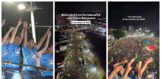 Histórico: Bloco do 22, organizado por André Fernandes e com a presença de Flávio Bolsonaro, reúne mais de 120 mil pessoas em Fortaleza.