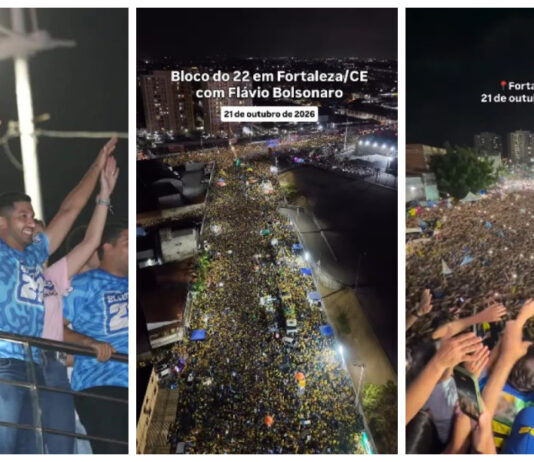 Histórico: Bloco do 22, organizado por André Fernandes e com a presença de Flávio Bolsonaro, reúne mais de 120 mil pessoas em Fortaleza.