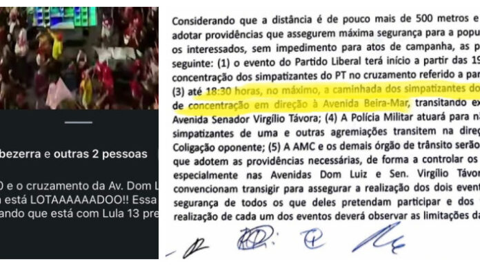 Evento do PT na Av. Dom Luís, em Fortaleza, descumpriu acordo judicial do TRE.