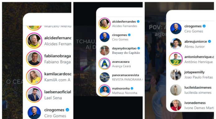 Ciro Gomes curte publicações de Roberto Claúdio em apoio a Flávio Bolsonaro