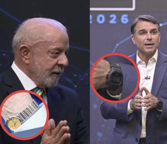 Lula usa relógio quase 100 vezes mais caro que o de Flávio em debate