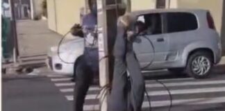 Homem é espancado e amarrado a poste após tentativa de assalto na Praia de Iracema
